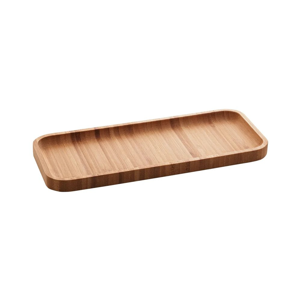 Jogo 3 Bandejas Bambu Lavabo Decorativa 28cm